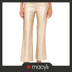 out of stock Gold Pants, Metallic Pants, Ralph Lauren Style, Bootcut Pants, Flare Leg Pants, Faux Leather Fabric, Blue Pants, Pull On Pants, Flare Pants