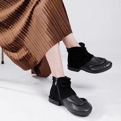 55mm Burnt Leather Platform Loafers For Women Big Round Toe in Coffee/Black Ankle Boots For Women, Coffee Black, Color Coffee, Platform Loafers, Unique Beauty, Sneaker Wedge, Boots For Women, Black 7, Rubber Heels