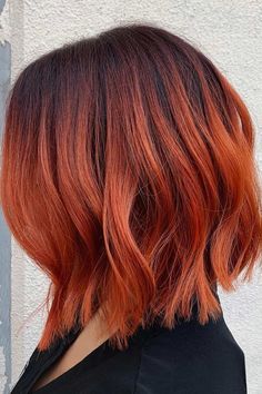 Several Ways Of Pulling Off An Inverted Bob - Love Hairstyles Short Copper Hair With Bangs, Copper Hair Short, Copper Bob Hair, Short Copper Hair, Copper Bob, Red Bob Hair, Inverted Bob Haircuts, Red Bob, Style My Hair