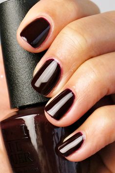 Dark Nail, Opi Colors, Dark Nail Polish, Nail Color Ideas, Milky Nails, Pretty Nail Polish, Nagel Tips, Designs Nail