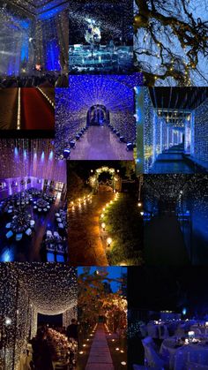 the collage shows many different types of lights and decorations in various stages of lighting