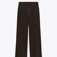 Cute Chocolate Brown Tailored Trousers From Zara! New With Tags. Size Xs. Inseam Measured 34”. Straight Leg Style Pant. High Waisted. Dark Brown Dress Pants, Dark Brown Pants, Cute Chocolate, Brown Dress Pants, Style Pant, Zara Jumpsuit, Zara New, Brown Pants, Brown Plaid