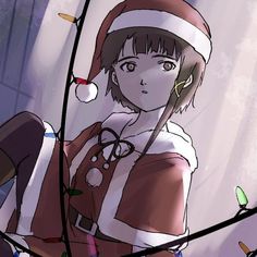 Iwakura Lain, Experiment Lain, Lain Iwakura, Animecore Webcore, 2000s Art, Art Style Challenge, Going Postal, Christmas Icons, Old Anime