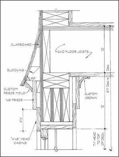 an architectural drawing showing the details of a building