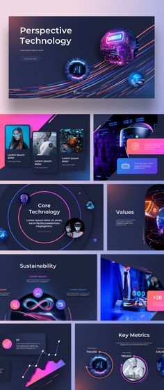 the presentation slideshow is designed to look like futuristic technology