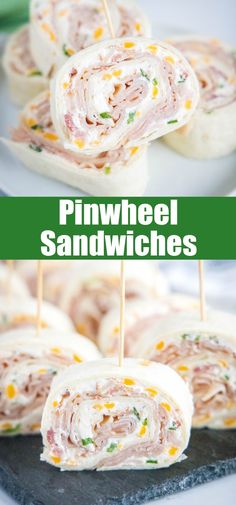 this pinwheel sandwich is loaded with ham and cheese