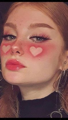 E Girl Makeup, Halloweenský Makeup, Cheek Makeup, Cute Eye Makeup, Valentines Day Makeup, Smink Inspiration, Valentines Makeup, Makijaż Smokey Eye, Eye Makeup Designs