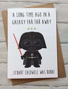 a card with a darth vader quote on it