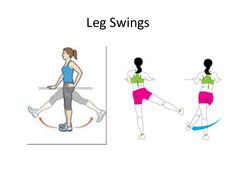 a woman is doing an exercise on a trampoline with the words leg swings