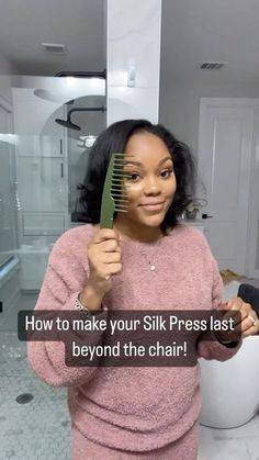 Silk Press With Ponytail, How To Curl A Silk Press, Silk Press Natural Hair Styles Ponytail, Pin Curls On Silk Press, Silk Press Natural Hair Short Middle Part, Silk Press With Curls Natural Hair, Rollerset Hairstyles On Relaxed Hair, How To Sleep With Silk Press, Refresh Silk Press