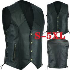 SPECIFICATIONS Lining Material: POLYESTER Style: Punk Style Applicable Season: Spring and Summer Material: leather Type: regular Item Type: Outerwear & Coats Place Of Origin: ITALY Collar: V-Neck Closure Type: Single Breasted Hooded: No Outerwear Type: vest Gender: MEN Decoration: Button [20240314] Leather Waistcoat, Motorcycle Men, Motorcycle Vest, Biker Vest, Vest Men, Leather Vest, Casual Coat, Mens Vest, Outerwear Coats