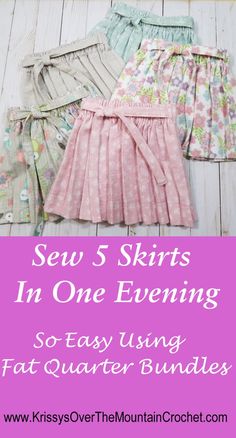 5 pastel flannel skirts made in one evening, using fat quarter bundles, by following this easy sewing tutorial. Girls Skirt Pattern Free, Maxi Skirt Pattern Free, Elastic Waist Skirt Pattern, Girls Sewing Patterns Free, Christmas Skirts, Ruffle Skirt Pattern, Mountain Crochet, Free Skirt Pattern, Girls Skirt Patterns