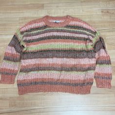 American Eagle Women’s Size Extra Small Beautiful Fall Striped Oversize Sweater. Tag Not Attached The Brand New. Fall Stripes, Oversize Sweater, Insta Pics, Striped Sweater, Color Stripes, Sweaters Oversized, Stripe Sweater, Orange Yellow, Fall Colors