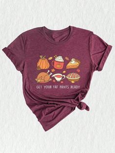 Welcome to our shop, where we celebrate all things autumn and Thanksgiving with our unique and stylish collection of t-shirts.  This Thanksgiving shirt is the perfect addition to your festive wardrobe. Made from comfortable fabric, it will keep you cozy throughout the season.  Our funny Thanksgiving design combines all the elements that make this holiday special. With a delightful turkey and iconic fall symbols like pumpkins, it captures the essence of autumn.  Whether you're attending a Thanksg Thanksgiving Graphic Tees, Red Graphic Print Shirt For Fall, Fall Red Graphic Print Shirt, Red Graphic Tee For Fall, Casual Shirt With Funny Print For Fall, Fall Funny Print Short Sleeve Tops, Fall Crew Neck Shirt With Funny Print, Funny Print Short Sleeve Tops For Fall, Trendy Fall Tops With Funny Print