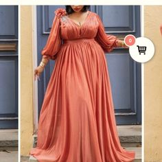 22/24 Says Red But It Definitely Coral Color Orange Long Dresses, Pink Homecoming Dress, Plus Size Party Dresses, Lantern Sleeve Dress, Plain Dress, School Dresses, Formal Dresses Prom, Party Dress Long, Maxi Dress Party