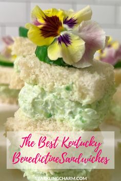 the best kentucky beauatee sandwiches with flowers on top