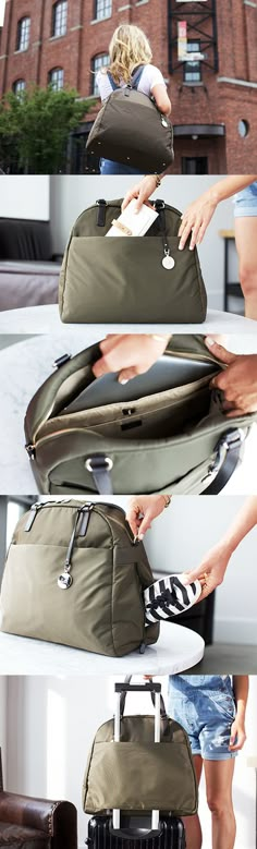 "The OG" - lightweight travel bag, tech friendly laptop tote, and stylish gym bag. Designed by Lo & Sons - loandsons.com. #loandsons Lo And Sons, Overnight Travel Bag, Sup Yoga, Travel Clothes, Laptop Tote, Bags Travel, Travel Packing, Suitcases, Bag Set