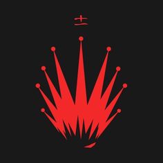 a red crown on top of a black background