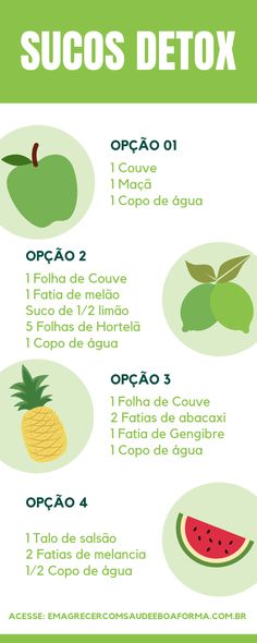 Separe algumas receitas de Sucos Detox para experimentar, caso ainda não conheça. Em geral, são receitas bem simples, e a única coisa que você vai precisar é de um liquidificador. #sucos #detox #sucosdetox Light Diet, Juice Cleanse Recipes, Shake Diet, Natural Detox, Positive Habits, Detox Your Body, Detox Juice