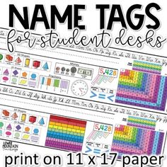 the printable name tags for students to use in their homeschool or classroom