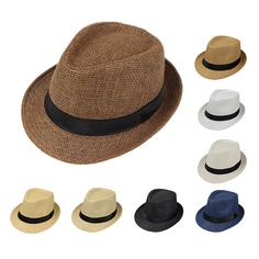 Unisex Straw Hat Cuban Fedora Sun Cap Panama Short Brim Mesh Summer Beach Cap Feature: 1. The hat is equipped with an invisible sweatband, which is non-adjustable and effectively absorbs sweat; precision woven, delicate workmanship; various styles, classic and versatile. 2. Breathable, lightweight,light and non-weight-bearing and comfortable for all day wear for extra comfort when it gets hot.Can be worn in summer, can be used for daily activities, out of the street, photography, beach, camping, hiking, traveling, etc. 3.A variety of solid colors with black band to complete your trendy and unique look.  4.Made from 100% paper straw, this quality summer Panama straw hat is a must have fashion accessory.  Condition: 100% Brand New and High Quality Style: Straw Hat Material: Paper Color: Blac Hat Tip, Straw Fedora, Sun Cap, Photography Beach, Hat Summer, Paper Color, Beach Camping, Camping Hiking, Daily Activities