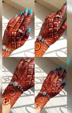 the hands are decorated with henna designs