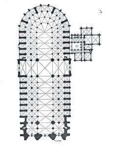 an architectural drawing of a ferris wheel with the top section cut out and sides drawn