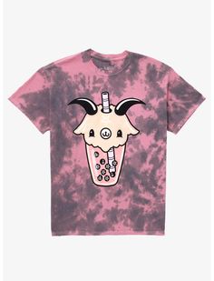 Baphomet Chibi Boba Wash T-Shirt By Kawaii Krypt Kitsch Fashion, Gothic Glam, Pastel Goth Fashion, Romantic Goth, How To Make Comics, Anime Merchandise, Best Mother