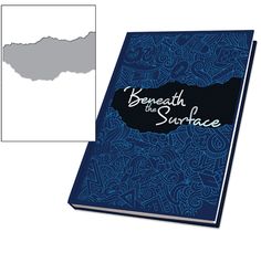 a blue and gray book with the words beneath it