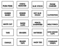 the labels for different types of clothes and accessories are shown in black ink on white paper