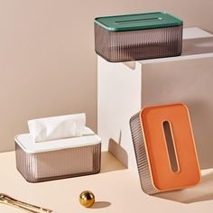 Accessories Modern Tissue Box - Living Simply House Bathroom Vanity Decor, Tissue Box Holder, Lid Storage, Bathroom Inspiration Decor, Nordic Modern, Tissue Holder, Contemporary Home Decor, Bathroom Organisation, Tissue Box