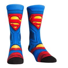 For over 85 Years, audiences around the globe have been witness to feats of amazing ability, superhuman strength and phenomenal power. Now - the Worlds Greatest Superheroes have found a new home. Bring the fight to your feet with the OFFICIAL DC Comics Collection from Rock EmL/XL - USA Shoe size (9 - 13) Superman Socks, Batman Socks, Superhero Socks, Superhuman Strength, Superman Suit, Dc Comics Collection, Usa Shoes, Comic Collection, Suit Up