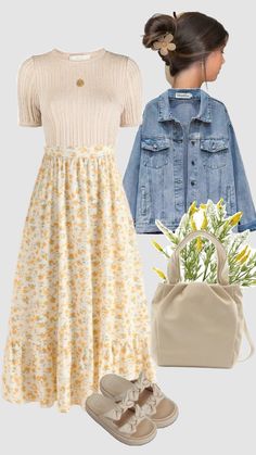 #yelllow #yellow outfit #summer #summer outfit #vacation outfit #outfit inspo #modest fashion #church outfit #christian girl #Kortney Carson remix #flowers #light academia Yellow Outfit Summer, Outfit Inspo Modest, Summer Modest Outfits, Hijab Fits, Pentecostal Outfits, Chic Shorts, Modest Outfit, Modest Summer