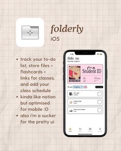 an iphone screen with the text folder id on it and a photo of someone's phone