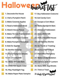 the halloween bucket list for kids