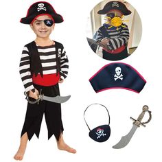 a little boy dressed up as a pirate