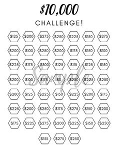 the $ 10, 000 challenge is shown in black and white with an image of hexa