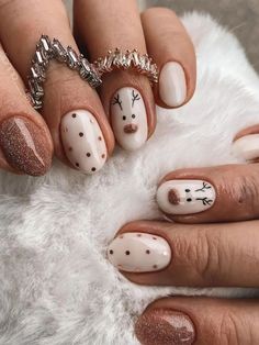 Short Gel Nails, Cute Christmas Nails, Christmas Nails Easy, Christmas Gel Nails, Simple Gel Nails, Festival Nails