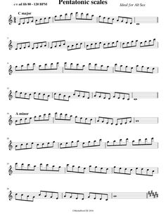 sheet music with the words pentatonic scales