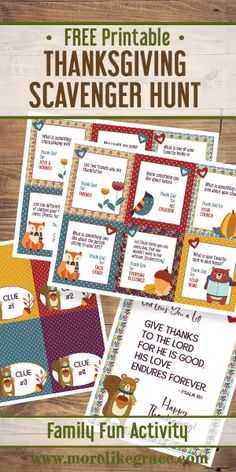 the free printable thanksgiving scavenger hunt