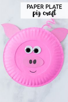 this paper plate pig craft is so cute and easy to make it's perfect for kids