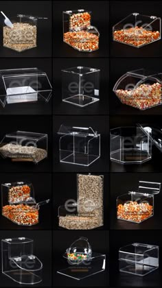 many different types of food in plastic containers