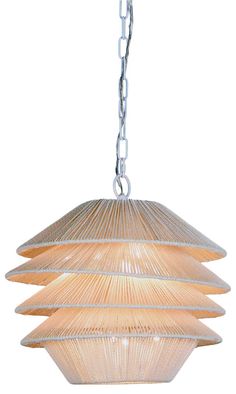 a light fixture hanging from a chain