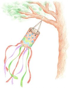 a drawing of a jellyfish hanging from a tree