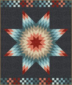 a quilted star with red, white and blue colors