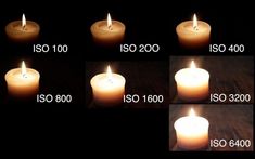 several candles are shown with the names of each candle in front of them and numbers below