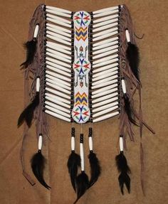 native american breastplate - Google Search Breast Plate, Native American Decor, Indian Accessories, Native American Crafts, Native Beadwork, Native American Beadwork