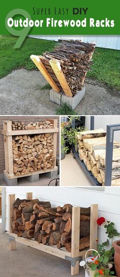 diy outdoor firewood racks made from pallets