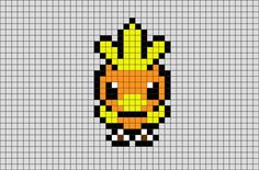 a pixellated image of an orange and black bird with yellow wings on it's head