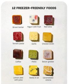 there are twelve different types of frozen food